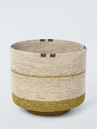 John Lewis Seagrass Stripe Basket, Medium, Natural - thumbnail 1