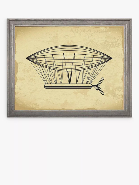 Brookpace Lascelles Air Ship 'Travel V' Framed Print, 36 x 46cm, Brown - image 1