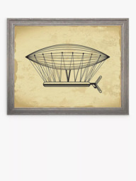 Brookpace Lascelles Air Ship 'Travel V' Framed Print, 36 x 46cm, Brown - thumbnail 1