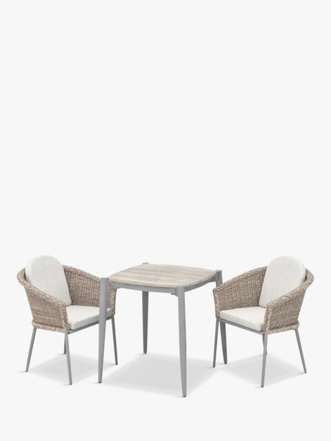 KETTLER Isla 2-Seater Square Garden Dining Bistro Table & Chairs Set, Mushroom - image 1
