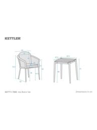 KETTLER Isla 2-Seater Square Garden Dining Bistro Table & Chairs Set, Mushroom - thumbnail 2