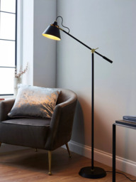 John Lewis Bureau Floor Lamp, Matt Black - thumbnail 2