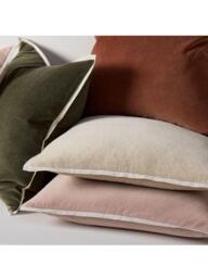 West Elm Cotton Velvet Cushion Cover, Olive - thumbnail 3