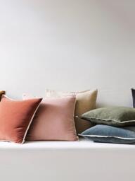 West Elm Cotton Velvet Cushion Cover, Olive - thumbnail 5