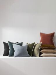 West Elm Cotton Velvet Cushion Cover, Olive - thumbnail 2
