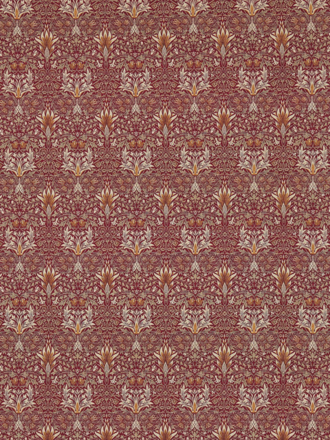 Morris & Co. Snakeshead Made to Measure Curtains or Roman Blind, Claret/Gold - image 1
