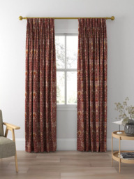 Morris & Co. Snakeshead Made to Measure Curtains or Roman Blind, Claret/Gold - thumbnail 5