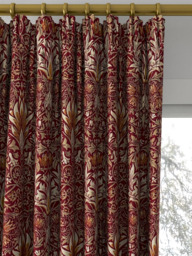 Morris & Co. Snakeshead Made to Measure Curtains or Roman Blind, Claret/Gold - thumbnail 2