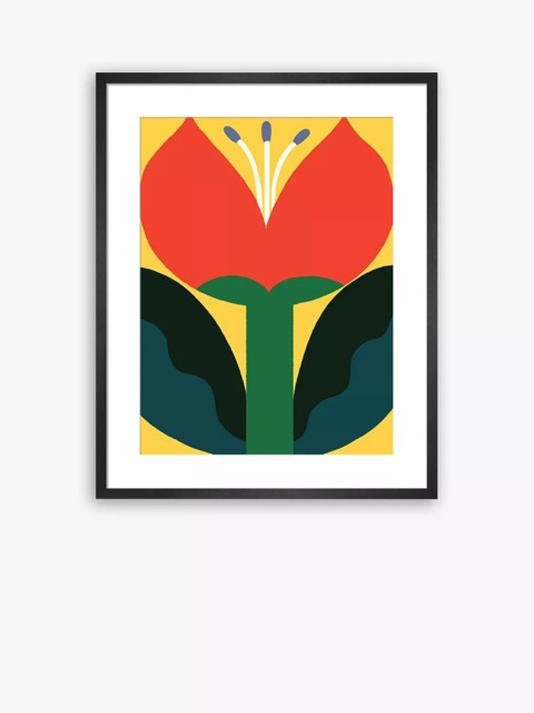John Lewis Eija Vehvilainen 'June Flower' Framed Print, 80 x 60cm, Red/Multi - image 1