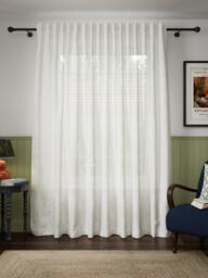 John Lewis Cotton Gauze Slot Top/Hidden Tab Voile Panel, White - thumbnail 4