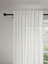 John Lewis Cotton Gauze Slot Top/Hidden Tab Voile Panel, White - thumbnail 1