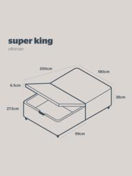 Silentnight Non-Sprung Upholstered Half Ottoman Divan Base, Super King Size - thumbnail 5