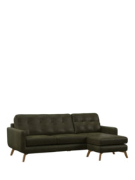 John Lewis Barbican RHF Chaise Leather Sofa, Light Leg - thumbnail 1