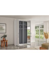 John Lewis Osaka 1.5m Bi-Fold Wardrobe with 2 Glass Doors & 2 Mirrored Doors - thumbnail 4