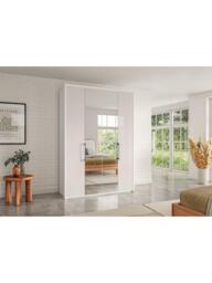 John Lewis Osaka 1.5m Bi-Fold Wardrobe with 2 Glass Doors & 2 Mirrored Doors - thumbnail 3