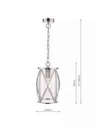 Laura Ashley Beckworth Glass Ceiling Light, Polished Nickel - thumbnail 6