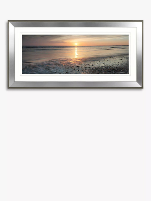 John Lewis Mike Shepherd 'Ebb & Flow' Embellished Framed Print & Mount, 55 x 110cm, Orange/Multi - image 1