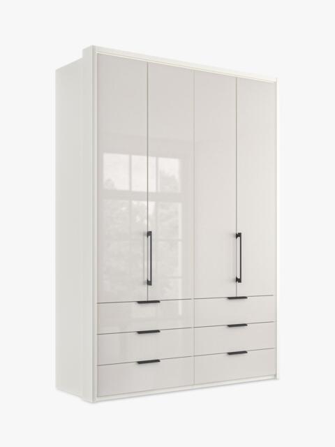 John Lewis Osaka 1.5m Bi-Fold Wardrobe with 4 Glass Doors & 6 Glass Drawers - image 1