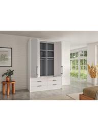 John Lewis Osaka 1.5m Bi-Fold Wardrobe with 4 Glass Doors & 6 Glass Drawers - thumbnail 3
