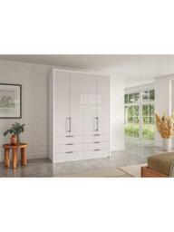 John Lewis Osaka 1.5m Bi-Fold Wardrobe with 4 Glass Doors & 6 Glass Drawers - thumbnail 2