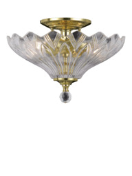Impex Dallas 2 Light Semi Flush Ceiling Light, Brass - thumbnail 2