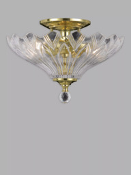 Impex Dallas 2 Light Semi Flush Ceiling Light, Brass