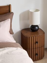 John Lewis Daisy 2 Drawer Bedside Table, Dark Wood - thumbnail 2