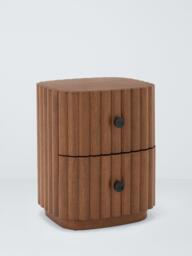 John Lewis Daisy 2 Drawer Bedside Table, Dark Wood