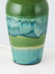 John Lewis Hugo Reactive Glaze Ceramic Table Lamp, Green - thumbnail 4
