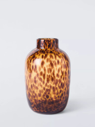John Lewis Tall Confetti Glass Vase, H25cm, Brown - thumbnail 1