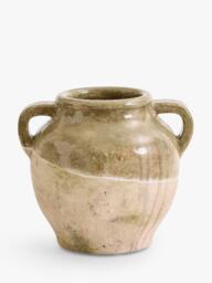 Pottery Barn French Pot Terracotta Vase, H22cm, Sage - thumbnail 1