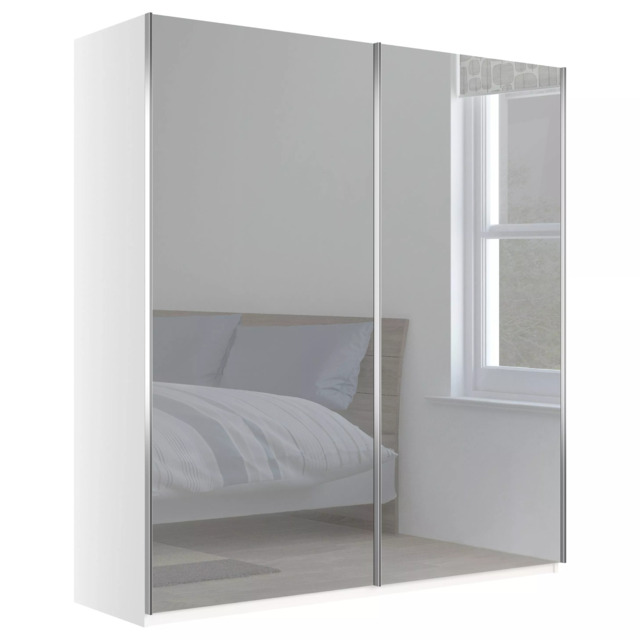 John Lewis Elstra 200cm Wardrobe with Mirrored Sliding Doors - image 1