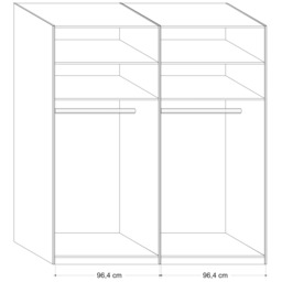 John Lewis Elstra 200cm Wardrobe with Mirrored Sliding Doors - thumbnail 4