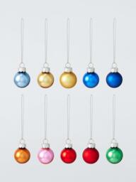 John Lewis Mini Glass Baubles, Box of 100, Multi