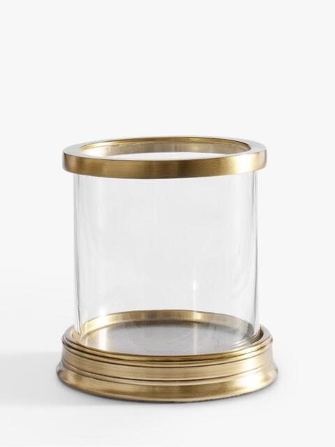 Pottery Barn Daphne Hurricane Candle Holder, Brass - image 1