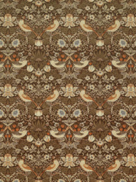 William Morris At Home Strawberry Thief Velvet Made to Measure Curtains or Roman Blind, Nettle - thumbnail 1