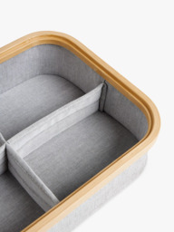 John Lewis Bamboo Rim Divided Storage Basket, H9.3 x W38 x D26cm - thumbnail 4