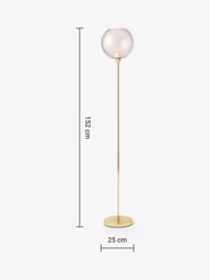 MADE Ilaria Glass Shade Floor Lamp, Pink - thumbnail 6