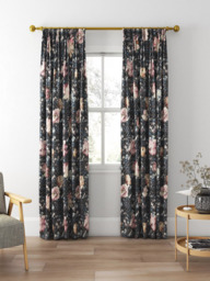 Clarke & Clarke Camile Made to Measure Curtains or Roman Blind, Blush/Charcoal - thumbnail 5