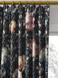 Clarke & Clarke Camile Made to Measure Curtains or Roman Blind, Blush/Charcoal - thumbnail 2