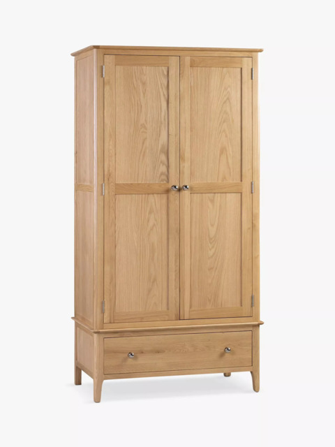 Julian Bowen Cotswold Double Wardrobe with 1 Drawer, Natural - image 1