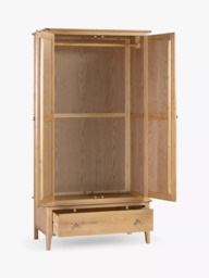 Julian Bowen Cotswold Double Wardrobe with 1 Drawer, Natural - thumbnail 2