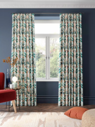 Harlequin Melora Pair Lined Pencil Pleat Curtains, Teal/Pink - thumbnail 3
