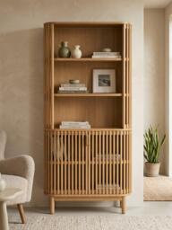 John Lewis Slatted II Storage Unit/Bookcase, Oak - thumbnail 2