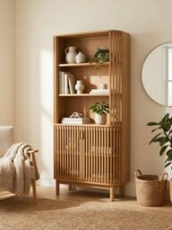 John Lewis Slatted II Storage Unit/Bookcase, Oak - thumbnail 3