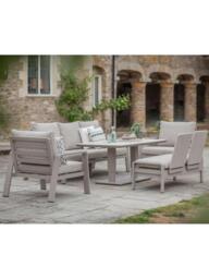 Bramblecrest Prague 7-Seater Casual Garden Dining Set with Height-Adjustable Table, Latte - thumbnail 4