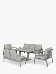 Bramblecrest Prague 7-Seater Casual Garden Dining Set with Height-Adjustable Table, Latte - thumbnail 2