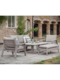 Bramblecrest Prague 7-Seater Casual Garden Dining Set with Height-Adjustable Table, Latte - thumbnail 3