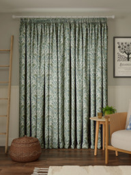 John Lewis Avani Weave Pair Lined Pencil Pleat Curtains, Green - thumbnail 4