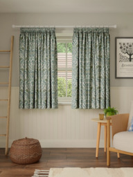 John Lewis Avani Weave Pair Lined Pencil Pleat Curtains, Green - thumbnail 5